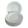 Set of 8 white twisted porcelain dinner plates Limoges Haviland