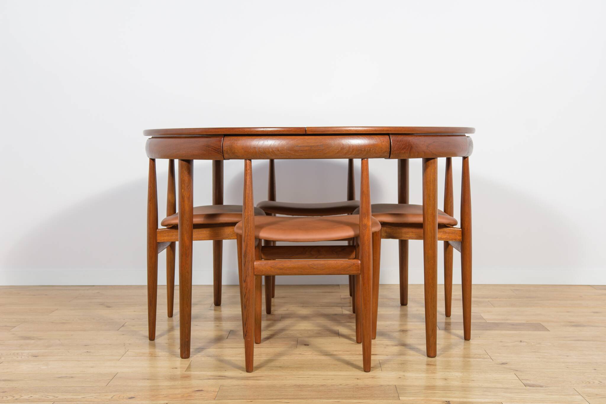 Mid-century teak dining table & chairs by Hans Olsen for Frem Røjle, Denmark, 1960s, set of 5
