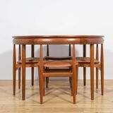 Mid-century teak dining table & chairs by Hans Olsen for Frem Røjle, Denmark, 1960s, set of 5
