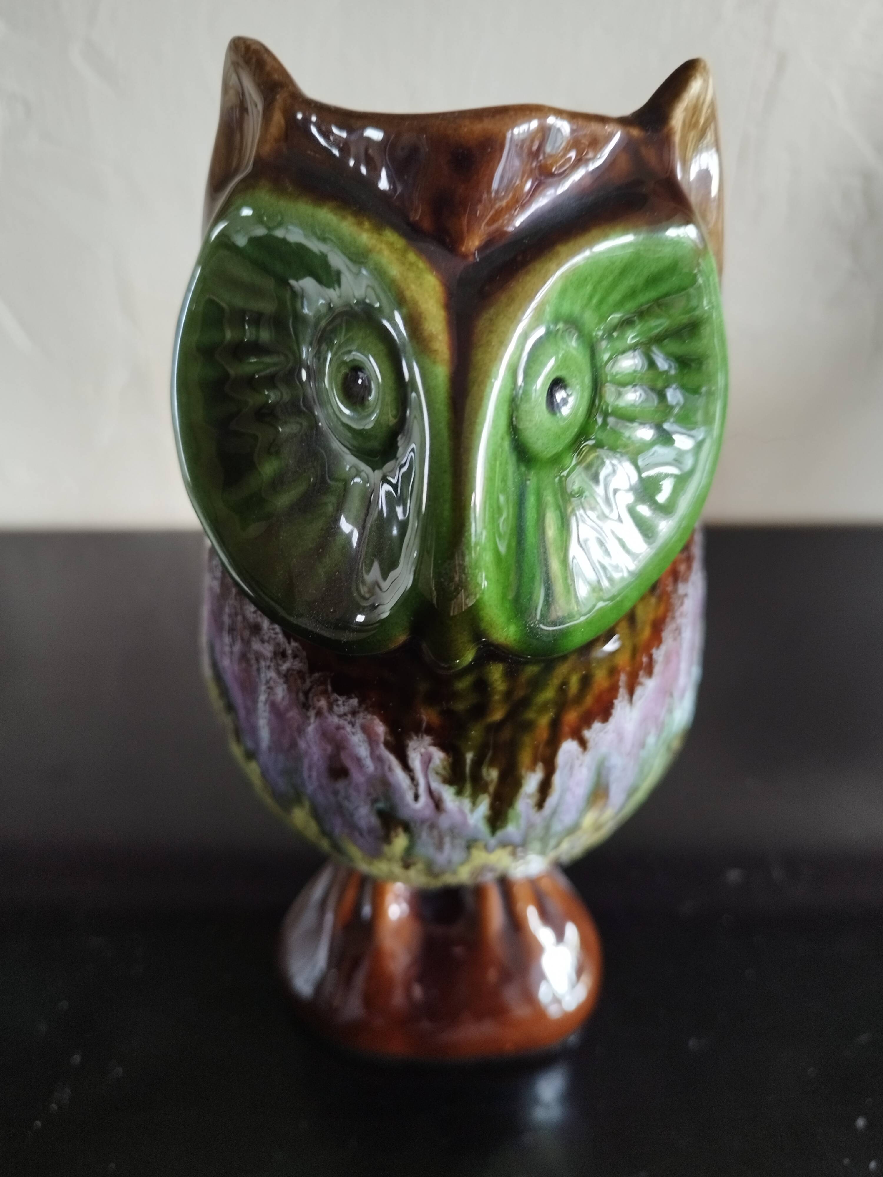 Ceramic owl pitcher from Vallauris