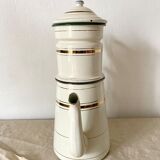 Antique coffee maker in enamelled sheet metal