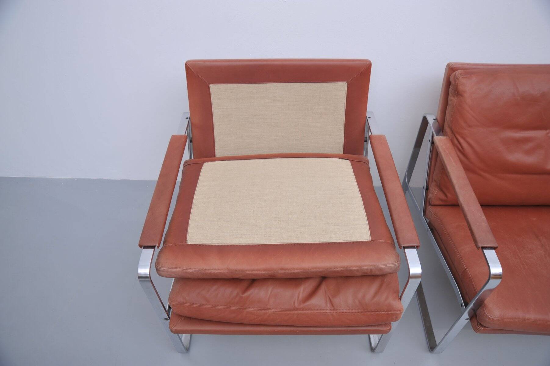 2x Vintage armchair by Preben Fabricius & Jørgen Kastholm for Knoll, 1970s