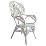 Chaise de salle à manger en rotin vintage