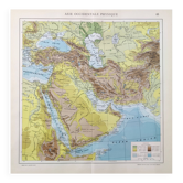 Vintage Western Asia map 43x43cm from 1950