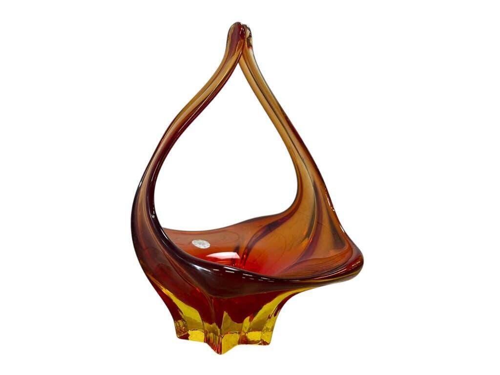 Orange vintage Murano glass bowl/plate/decoration
