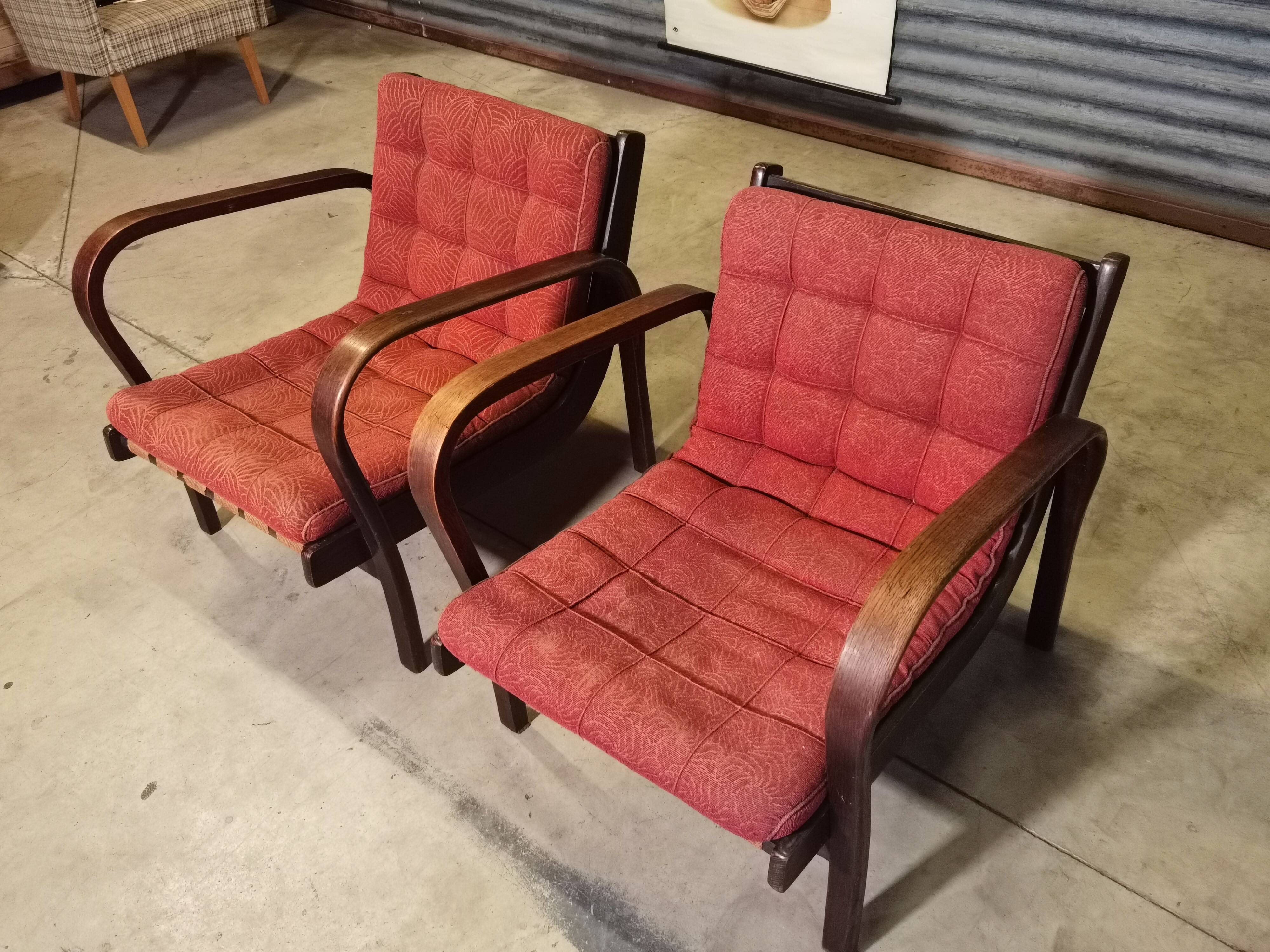 Pair of armchairs by Karel Kozelka and Antonin Kropacek