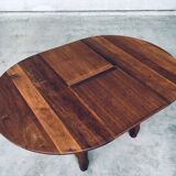 Popular Work Oak Extendable Dining Table, France, 1930s