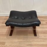 Leather ottoman "Scandinavian design" 1960