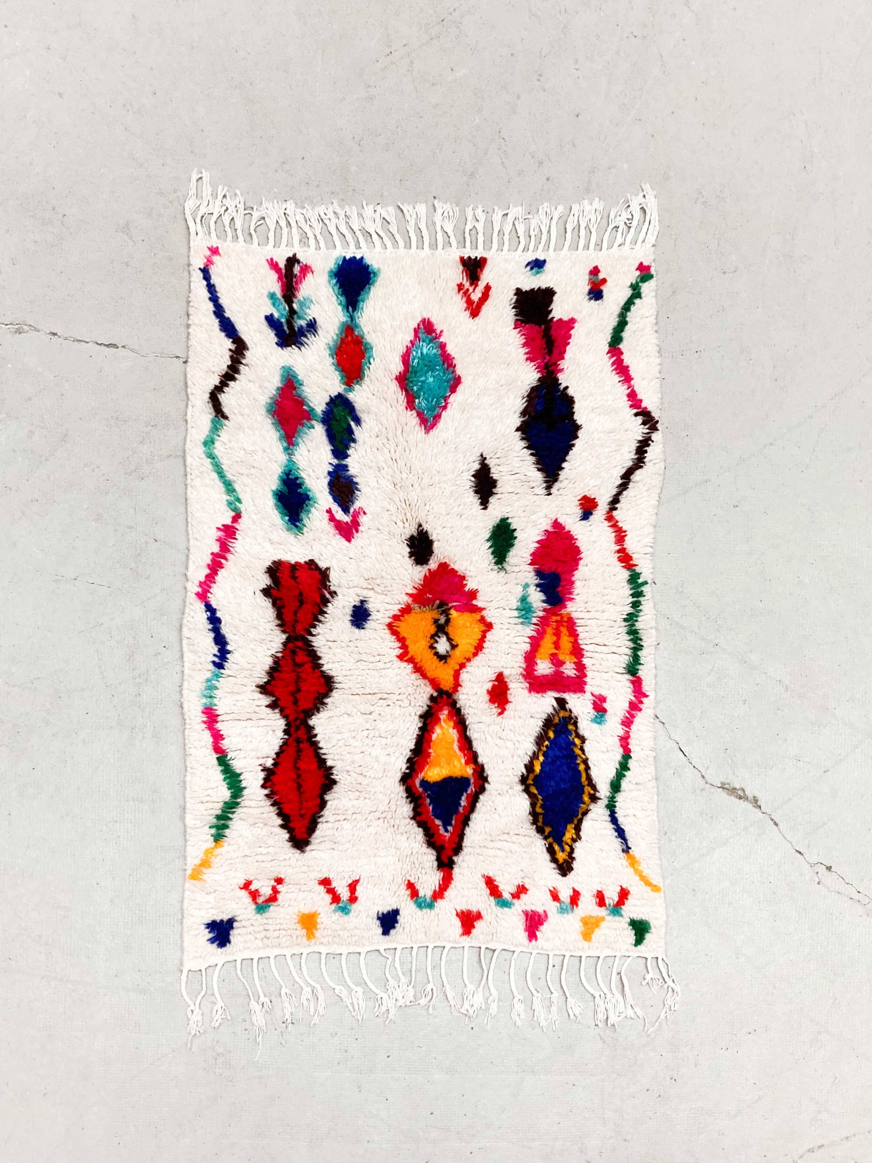 Colorful Moroccan Berber rug Azilal 1.18x0.79m