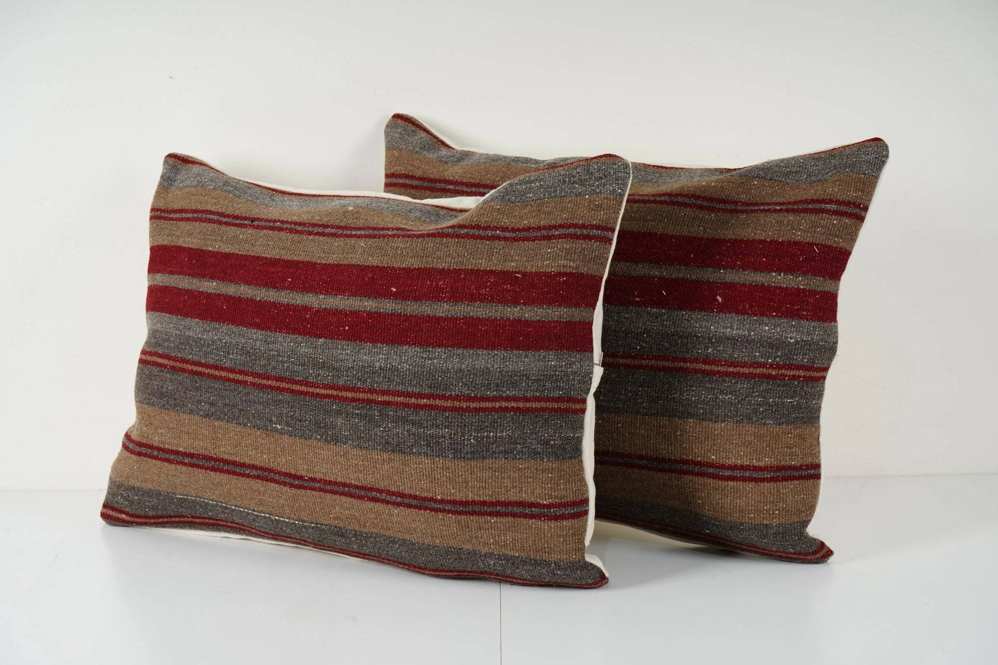 Set of 2 vintage kilim cushion covers 46x61 cm
