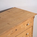 Antique solid pine chest of drawers – European rustic carved chest of drawers – circa 1900