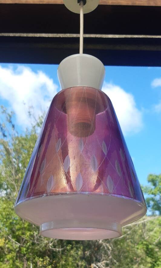 Vintage cut glass pendant light