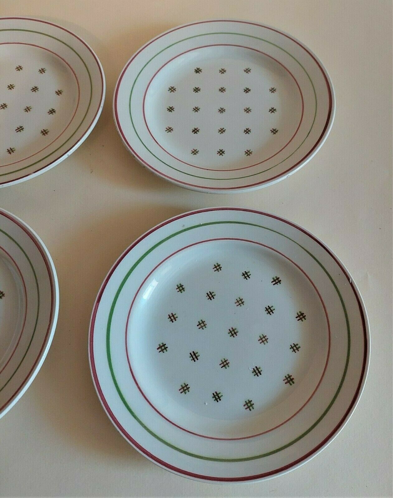 Series of six Lunéville KG earthenware dessert plates