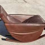 Pair of rocking chairs by De Sede, Switzerland 1970 in brown buffalo leather.