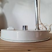 Small vintage Space Age desk lamp in white metal, 1970s design.
