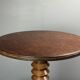 Midcentury brutalist wood turned side table, Charles Dudouyt style, 1950s