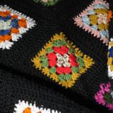 70's multi-colored crochet blanket