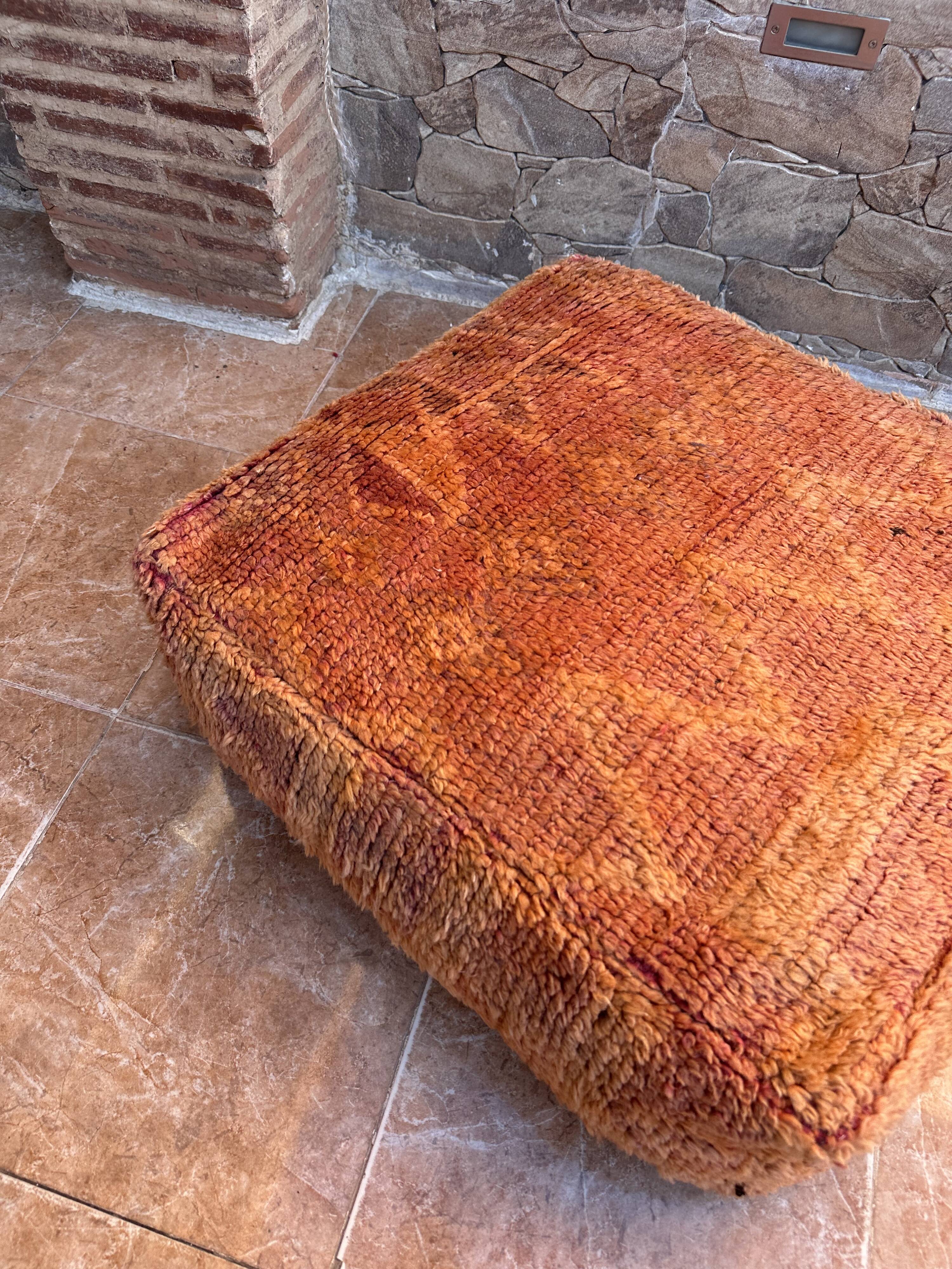 Handmade Berber Kilim pouf, floor cushion