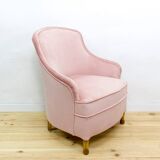 Mid-Century Fabric and Wood Armchair, 1950s