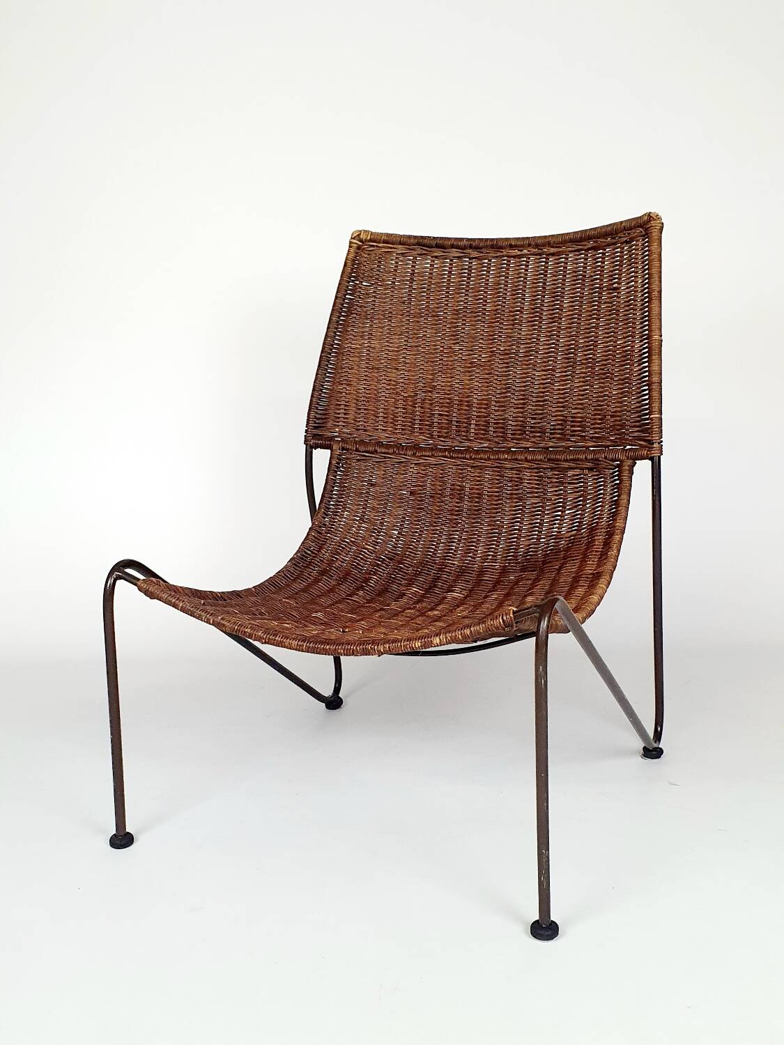 Pair of "Mombasa" rattan and steel armchairs by Pier One