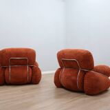 Pair of vintage armchairs by Adriano Piazzesi 1970s