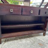 Round galay shelf on bahut sideboard