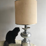 Matte metal and chrome lamp from the 1970s