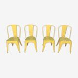 4 vintage industrial metal chairs