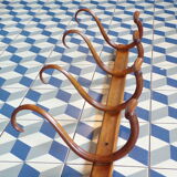 Coat rack curved wood 4 patères