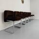 6 old tubular and velvet chairs Italian design from the 70s