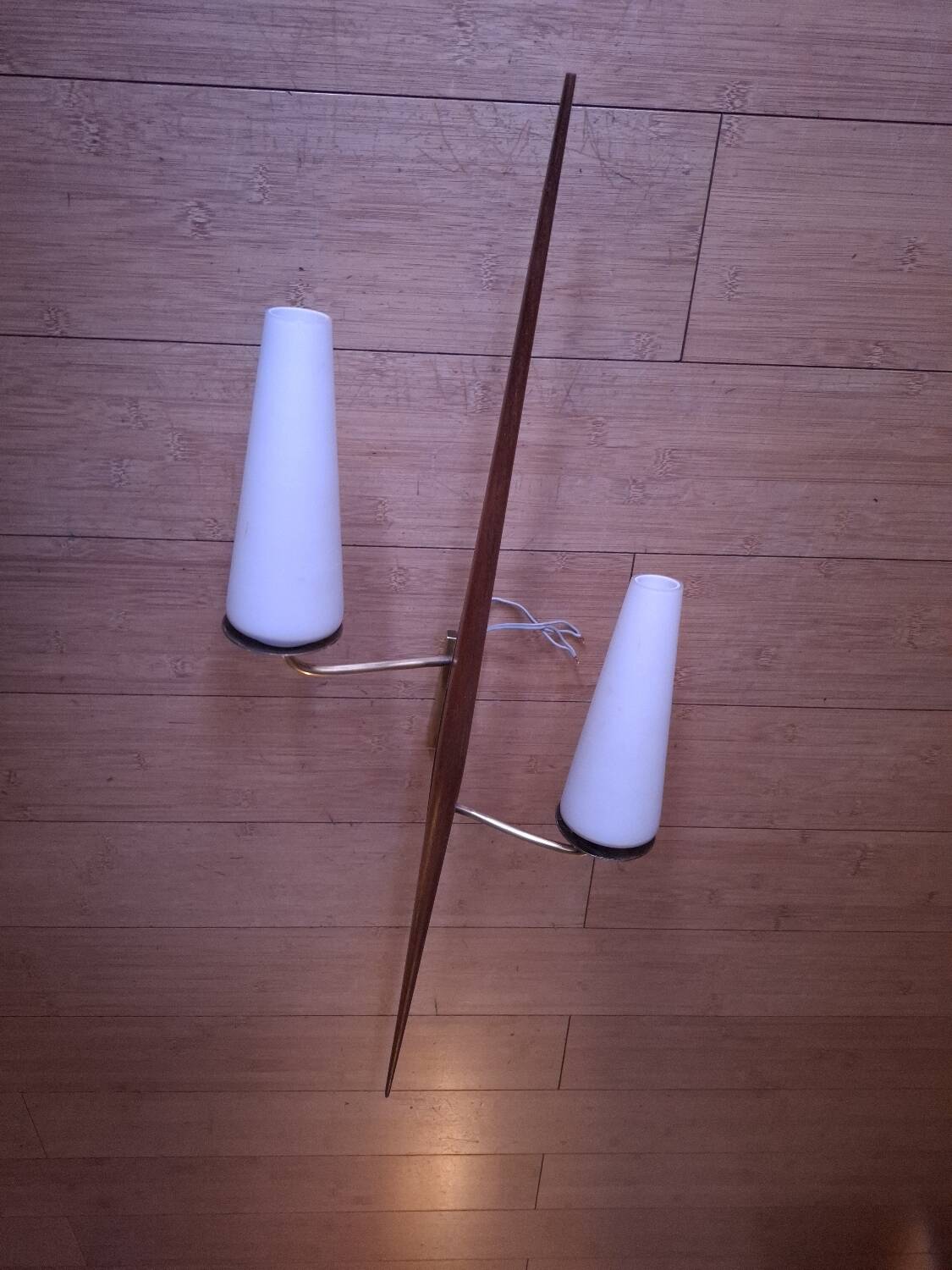 60's teak wall light from Maison Lunel