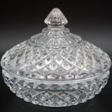 Vintage diamond Arques crystal sugar bowl