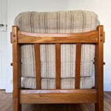 Maison Regain style modernist armchair in solid elm