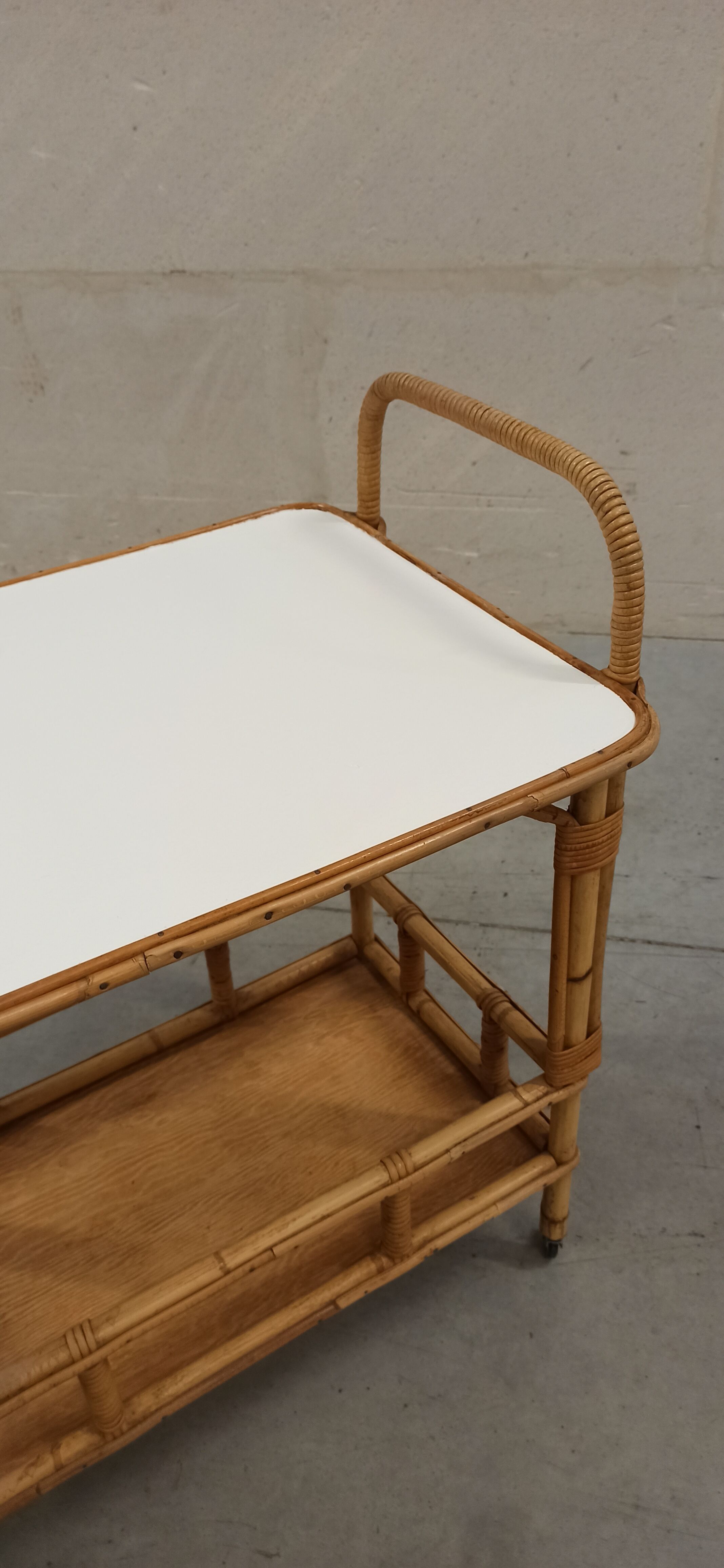 Vintage bamboo and rattan bar service