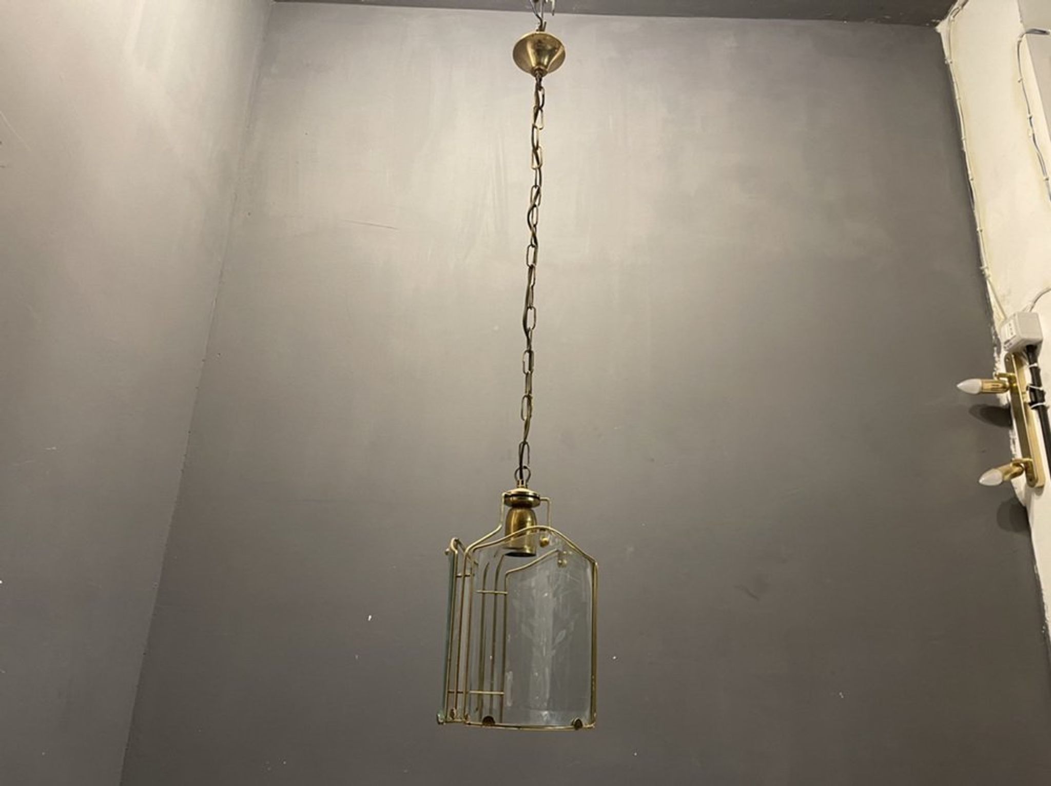 Italian glass brass pendant ceiling lamp