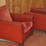 Pair of club armchairs
