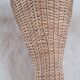 Pair of glass carafes / vases dressed in vintage woven rattan – A