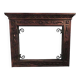 Art deco fireplace in carved solid teak and wrought iron, 1920