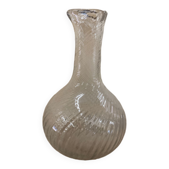 Clear blown glass vase carafe