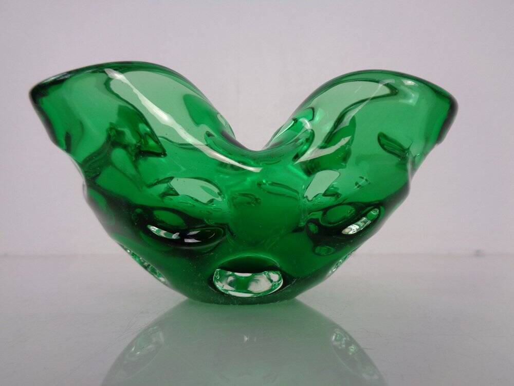 Green Sommerso Murano Glass Ashtray, Italy, 1960s