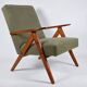 Fauteuil vintage B-310 Var des années 60 en velours vert olive