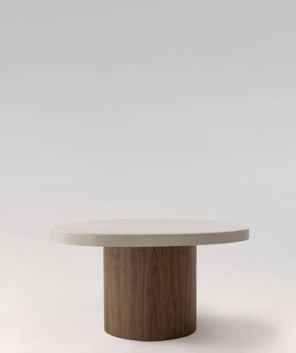 Table à manger LORĀ pied en noyer (pied large)