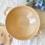 Small vintage porcelain soup tureen K&G Luneville "Flore" 1950s small blue flowers