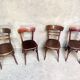 Set of 4 Fischel bistro chairs crocodile model 1930