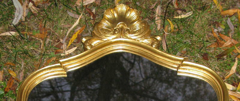 Mirror style Louis XV wood and gilded stucco 77 x 47 cm