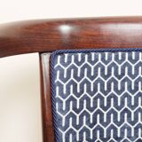 Ensemble de salon Thonet, en bois et jacquard bleu, 1910