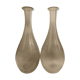 Pair of chiseled glass wine decanters
