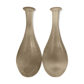 Paire de carafes à vin en verre ciselé