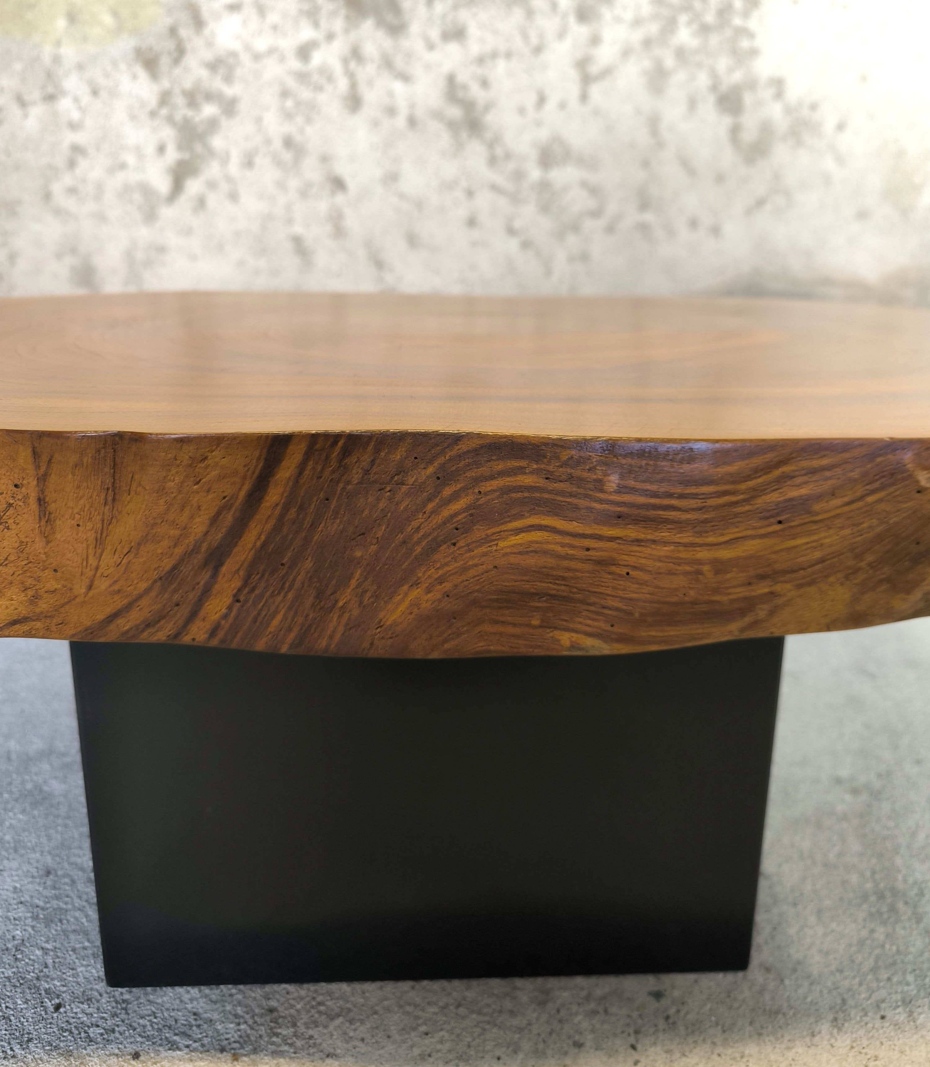 Coffee table, tree trunk top