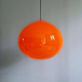 XXL onion pendant light in orange opaline, design Alessandro Pianon, Vistosi, 1960